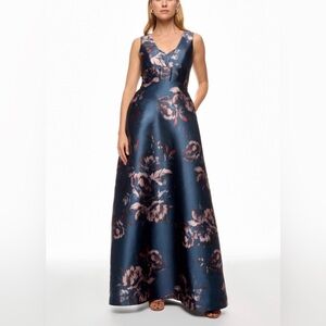 Kay Unger Alexandra Rose Print Gown